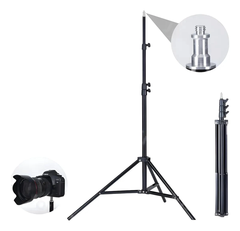 SOPORTE TRIPODE MULTIFUNCIONAL 2,1MTS PARA ESTUDIO FOTOGRAFICO - 1