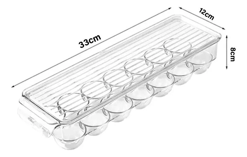ORGANIZADOR DE HUEVOS TRANSPARENTE PARA REFRIGERADOR 12 UNIDADES - 2