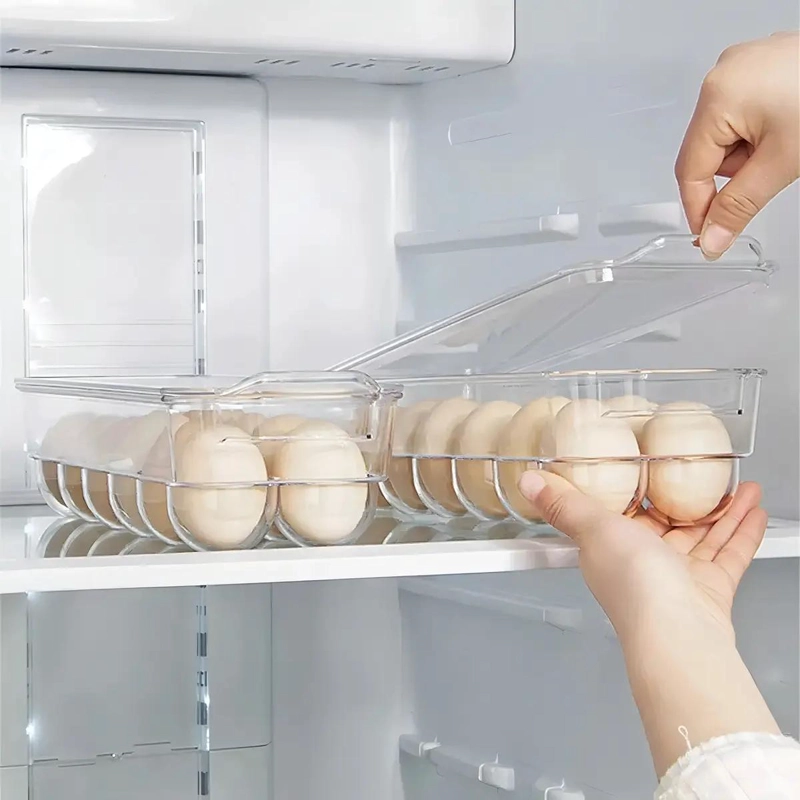 ORGANIZADOR DE HUEVOS TRANSPARENTE PARA REFRIGERADOR 12 UNIDADES - 3