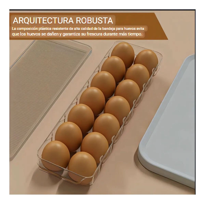 ORGANIZADOR DE HUEVOS TRANSPARENTE PARA REFRIGERADOR 12 UNIDADES - 6