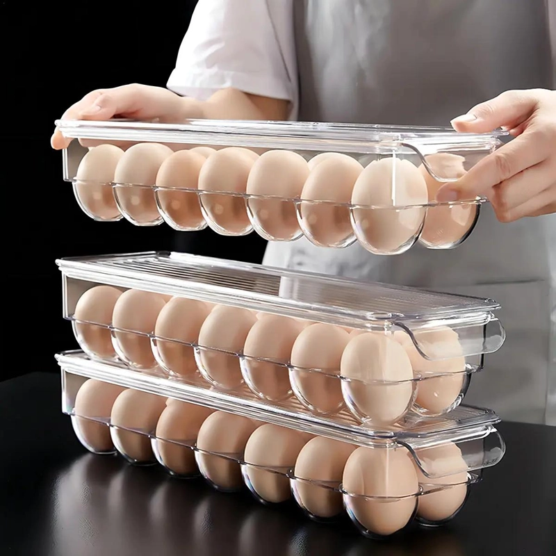 ORGANIZADOR DE HUEVOS TRANSPARENTE PARA REFRIGERADOR 12 UNIDADES - 9