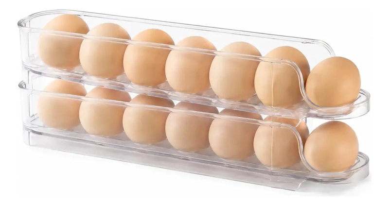 ORGANIZADOR APILABLE PARA 14 HUEVOS DE PLASTICO RESISTENTE - 1