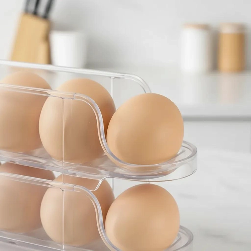 ORGANIZADOR APILABLE PARA 14 HUEVOS DE PLASTICO RESISTENTE - 5