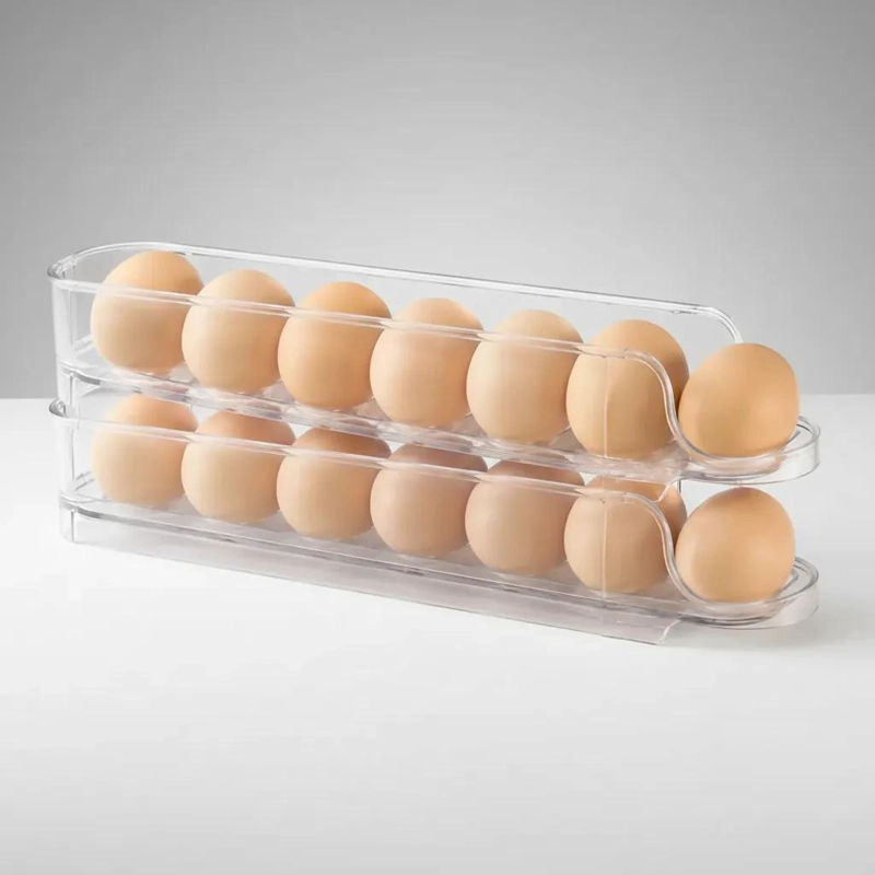ORGANIZADOR APILABLE PARA 14 HUEVOS DE PLASTICO RESISTENTE - 6