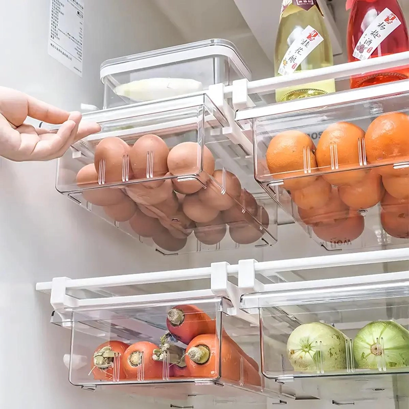 ORGANIZADOR ACRILICO PARA REFRIGERADOR CON TAPA PARA FRUTAS Y VERDURAS - 4