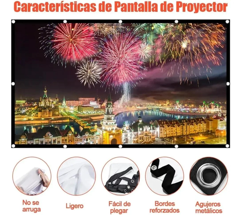 PANTALLA DE PROYECCION 120 PULGADAS 16:9 PARA IMAGENES HD - 5
