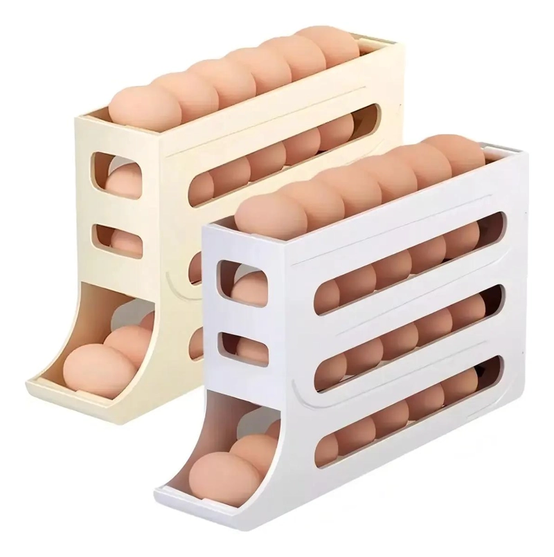 DISPENSADOR ORGANIZADOR DE HUEVOS PARA 30 HUEVOS EN COLOR BLANCO - 4