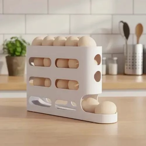 DISPENSADOR ORGANIZADOR DE HUEVOS CON 3 NIVELES PARA COCINA - 3