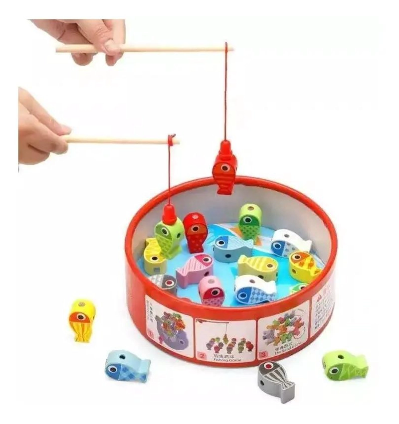 JUGUETE DE PESCA MAGNE TICO DE MADERA PARA NIÑOS - 5