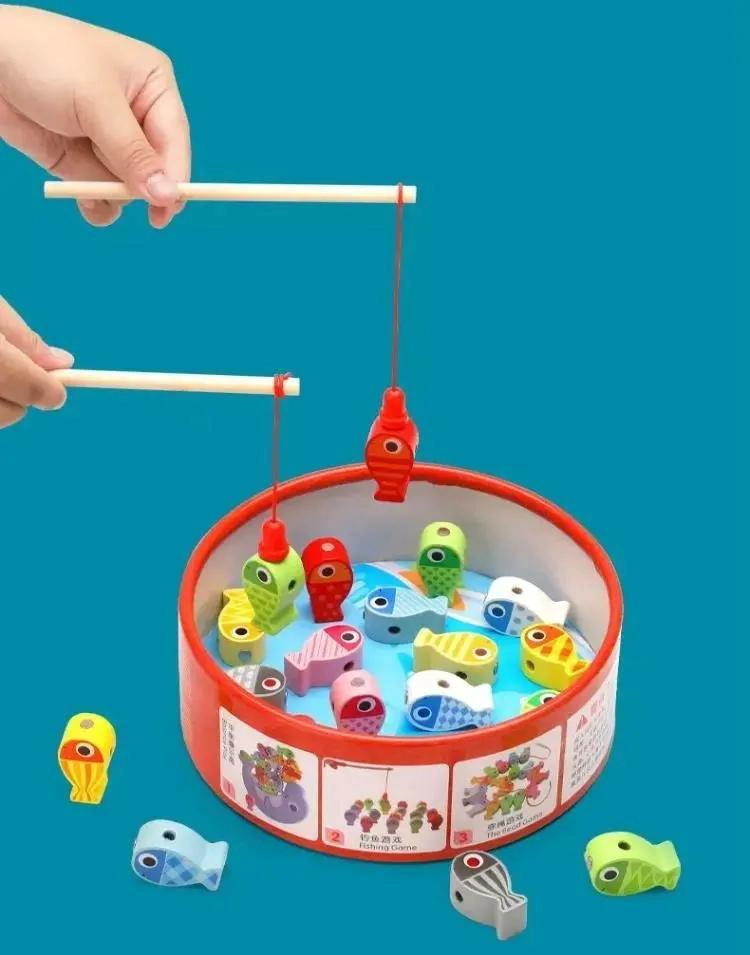 JUGUETE DE PESCA MAGNE TICO DE MADERA PARA NIÑOS - 7