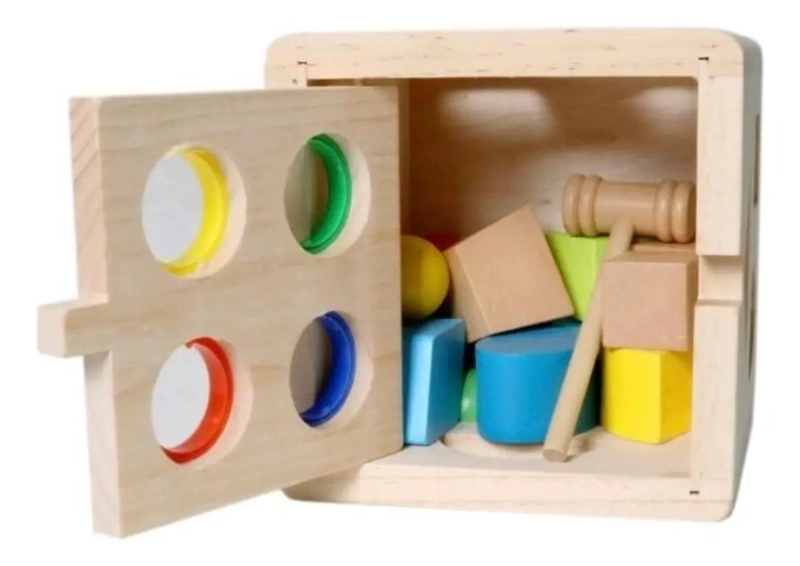 CUBO ENCAJE DIDACTICO DE MADERA PARA NIÑOS Y BEBE S - 5