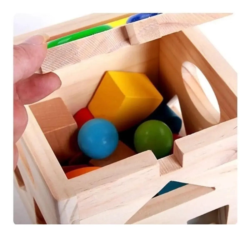 CUBO ENCAJE DIDACTICO DE MADERA PARA NIÑOS Y BEBE S - 7
