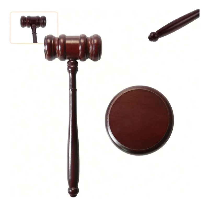MARTILLO DE JUEZ DE MADERA 25 CM 330 G - 1