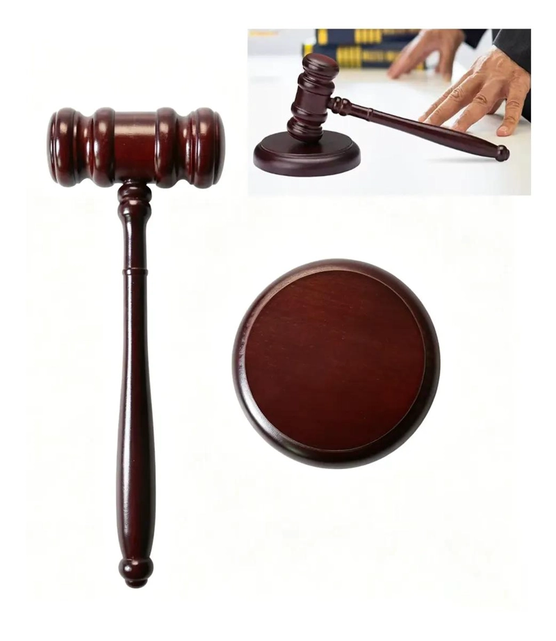 MARTILLO DE JUEZ DE MADERA 25 CM 330 G - 4