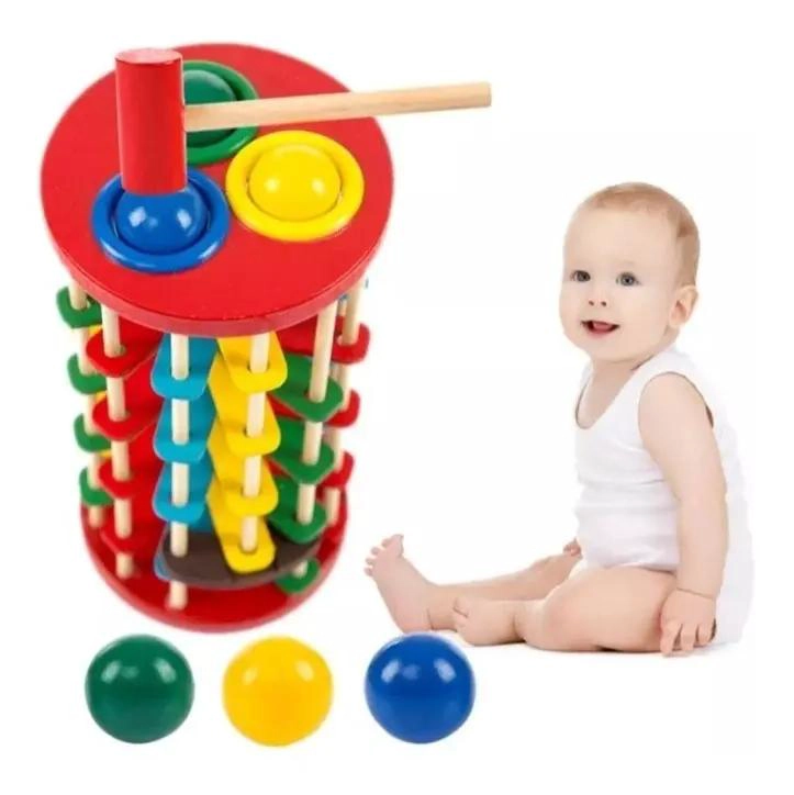 JUGUETE DIDACTICO MARTILLO DE MADERA PARA NIÑOS - 1