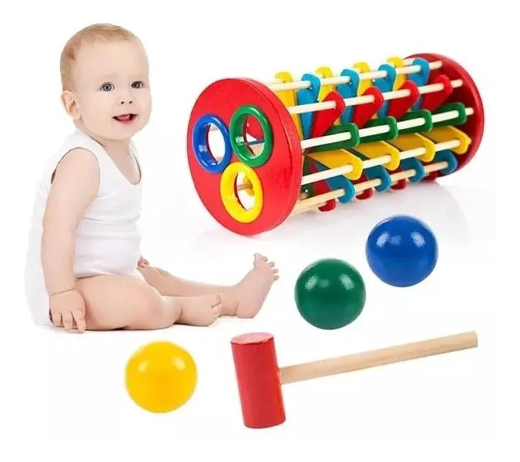 JUGUETE DIDACTICO MARTILLO DE MADERA PARA NIÑOS - 5