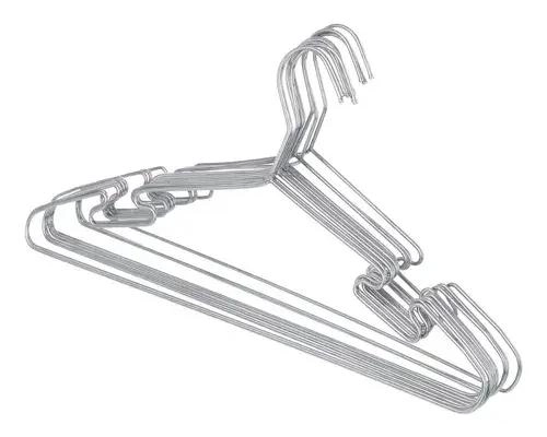 SET DE 10 COLGADORES METALICOS ANTIDESLIZANTES PARA ROPA - 1