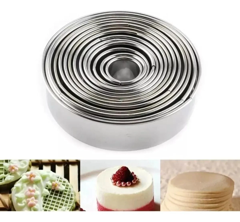 SET DE 14 MOLDES CIRCULARES PARA GALLETAS Y REPOSTERIA - 4