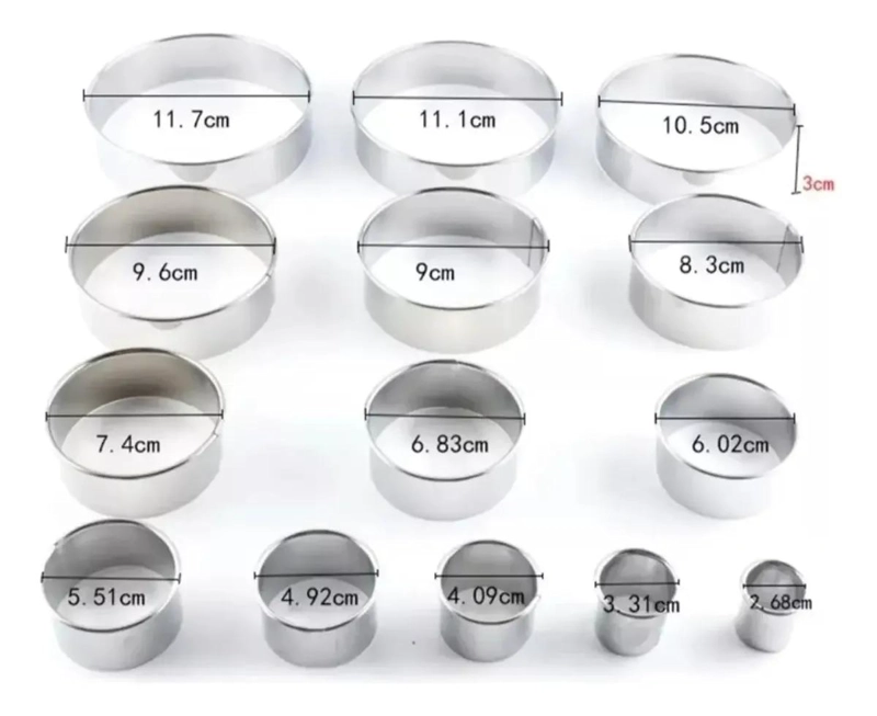 SET DE 14 MOLDES CIRCULARES PARA GALLETAS Y REPOSTERIA - 5