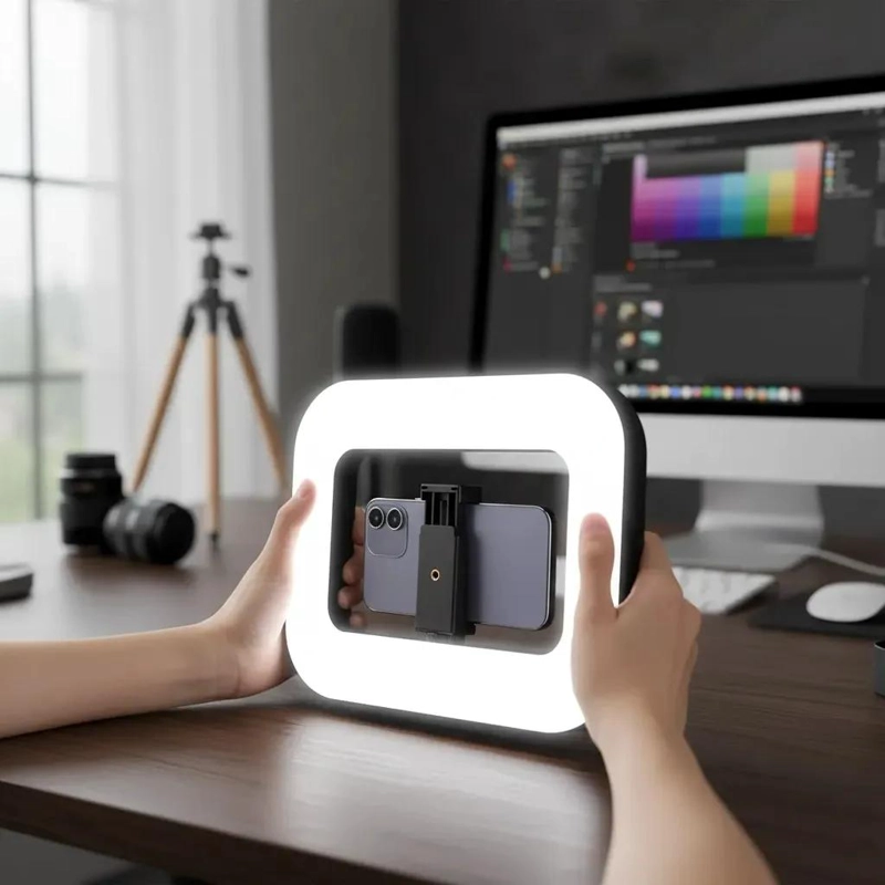 ESTABILIZADOR PORTATIL CON LUZ LED BICOLOR Y BATERIA 8000MAH - 2