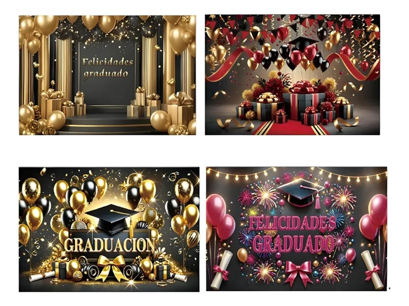 TELON DECORATIVO PARA CEREMONIAS DE GRADUACION 80X125 CM - 1