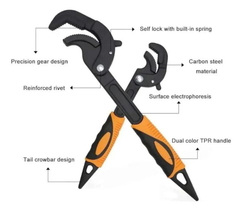 LLAVE FRANCESA AJUSTABLE 60MM ACERO ERGONOMICA - 7