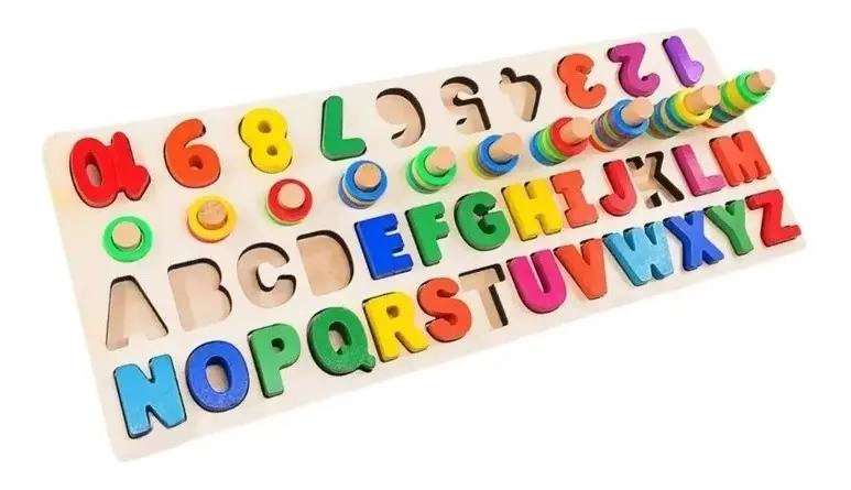 ABACO DE MADERA CON NUMEROS Y LETRAS PARA APRENDIZAJE INFANTIL - 7