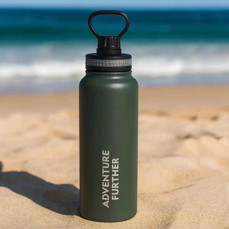BOTELLA TE RMICA METALICA INSULADA 1 LITRO VERDE OSCURO - 5