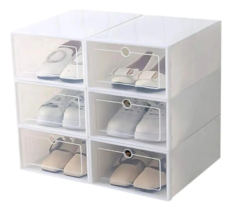 PACK DE 6 ORGANIZADORES TRANSPARENTES APILABLES PARA CALZADO - 1
