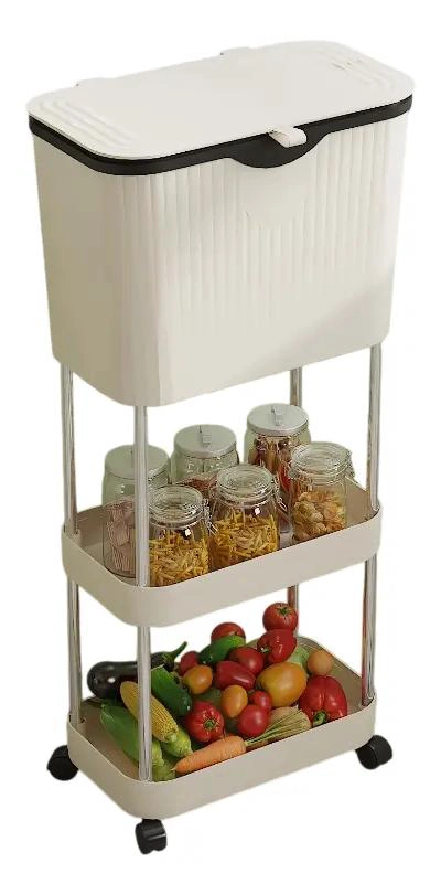 CONTENEDOR ORGANIZADOR DE COCINA 3 NIVELES CON RUEDAS - 1