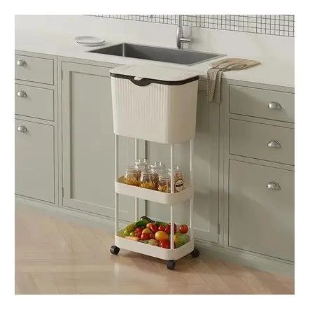CONTENEDOR ORGANIZADOR DE COCINA 3 NIVELES CON RUEDAS - 7