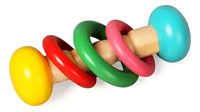 SONAJEROS DE MADERA PARA BEBE S ESTIMULACION TEMPRANA - 1