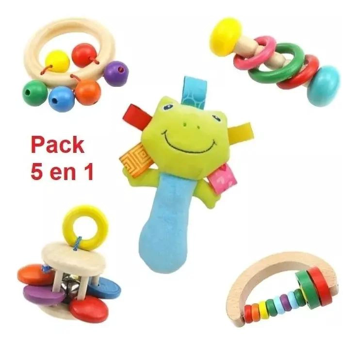 SONAJEROS DE MADERA PARA BEBE S ESTIMULACION TEMPRANA - 2