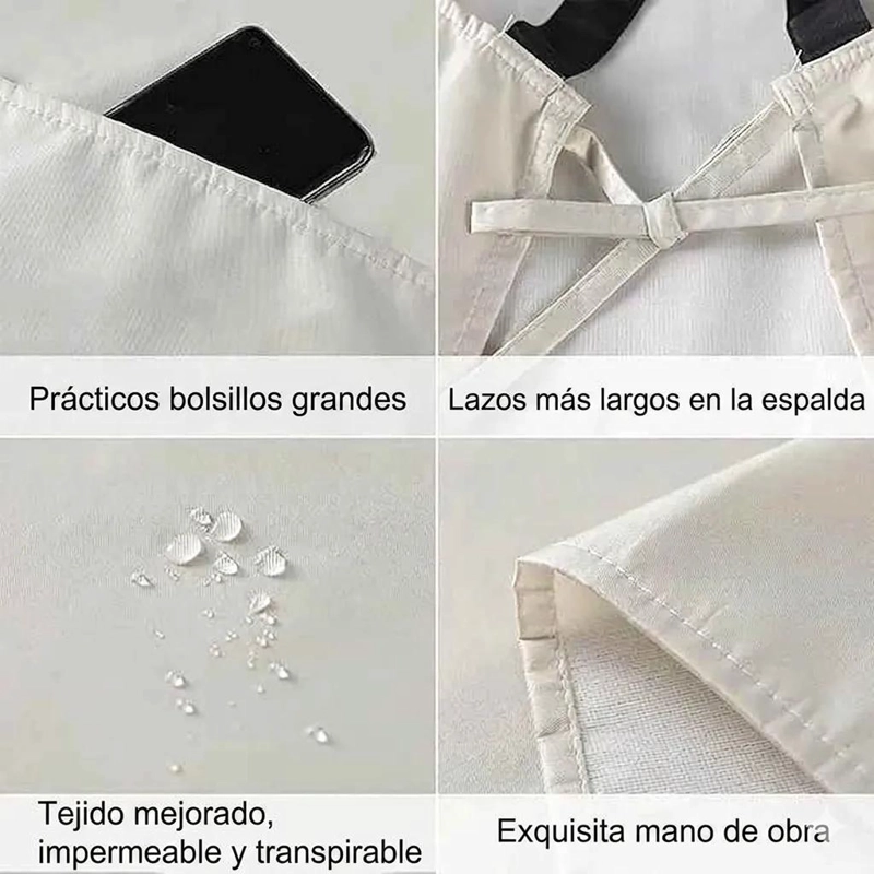 SET DE 2 DELANTALES DE COCINA IMPERMEABLES PARA CHEF - 7