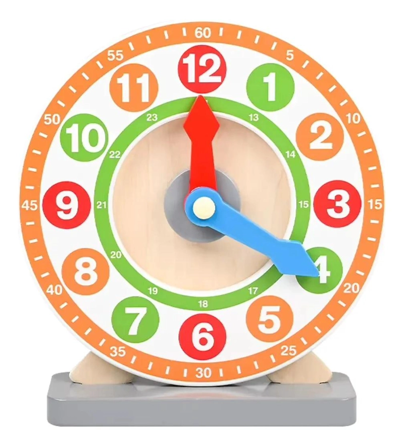RELOJ DIDACTICO DE MADERA PARA APRENDER A LEER LA HORA - 2