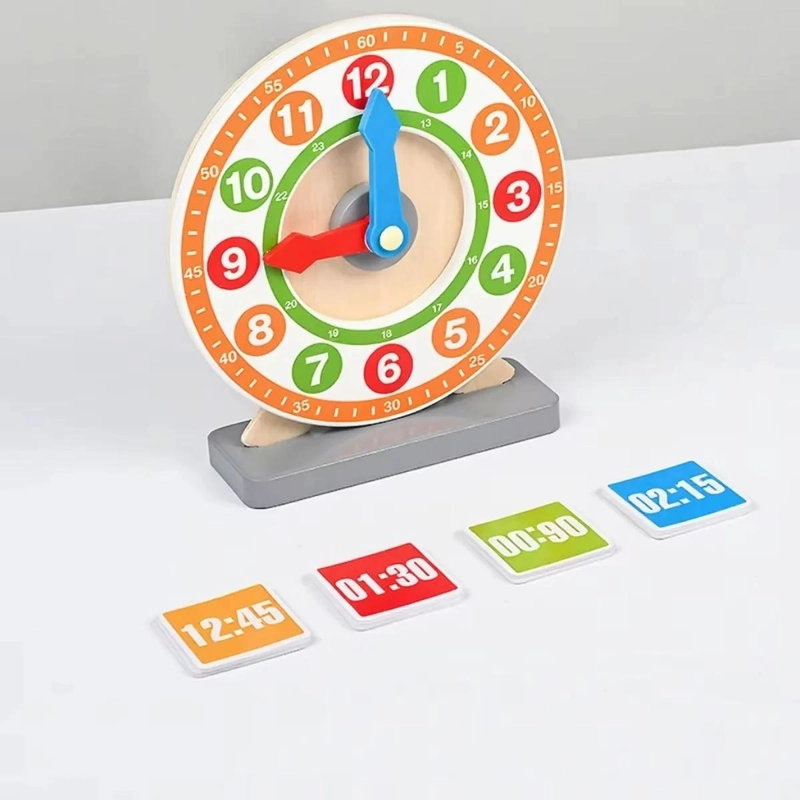 RELOJ DIDACTICO DE MADERA PARA APRENDER A LEER LA HORA - 4