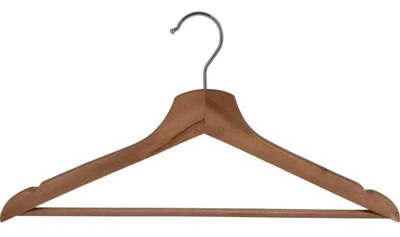 SET DE 8 COLGADORES DE MADERA PARA ROPA ELEGANTES Y RESISTENTES - 4