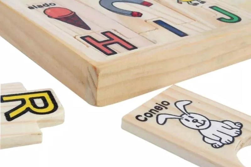 JUEGO EDUCATIVO DE LETRAS Y NUMEROS EN CAJA DE MADERA - 2