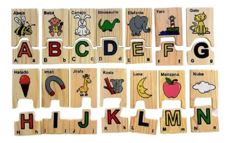 JUEGO EDUCATIVO DE LETRAS Y NUMEROS EN CAJA DE MADERA - 4