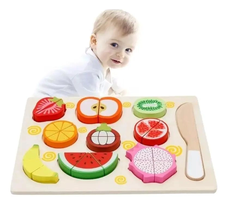 JUEGO DE COCINA DE MADERA PARA CORTAR FRUTAS Y VERDURAS - 3