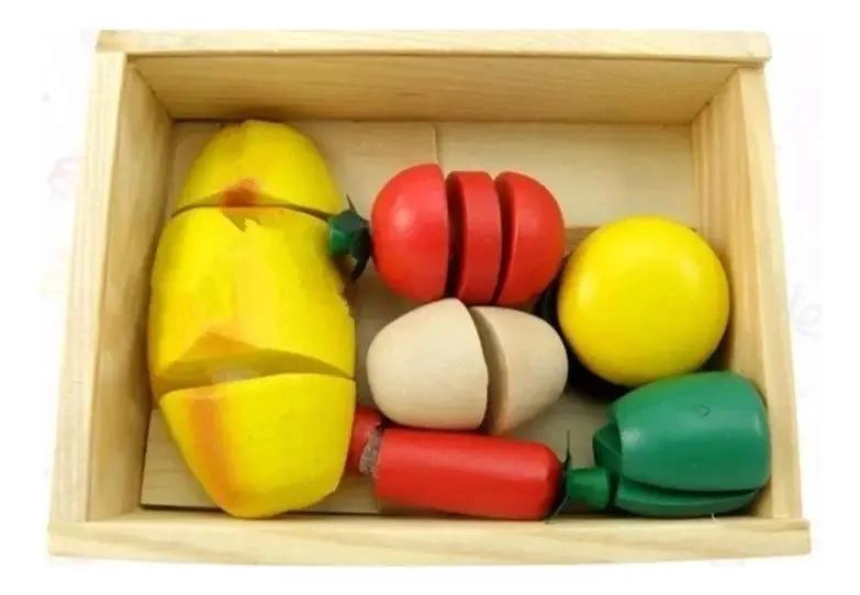 JUEGO DE COCINA DE MADERA PARA CORTAR FRUTAS Y VERDURAS - 8