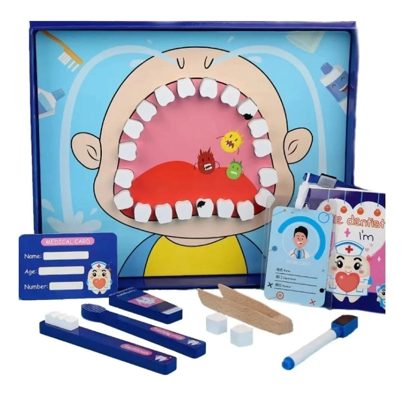JUEGO DIDACTICO DE MADERA PARA NIÑOS DENTISTA - 2