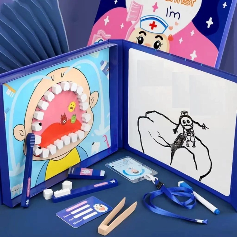 JUEGO DIDACTICO DE MADERA PARA NIÑOS DENTISTA - 9