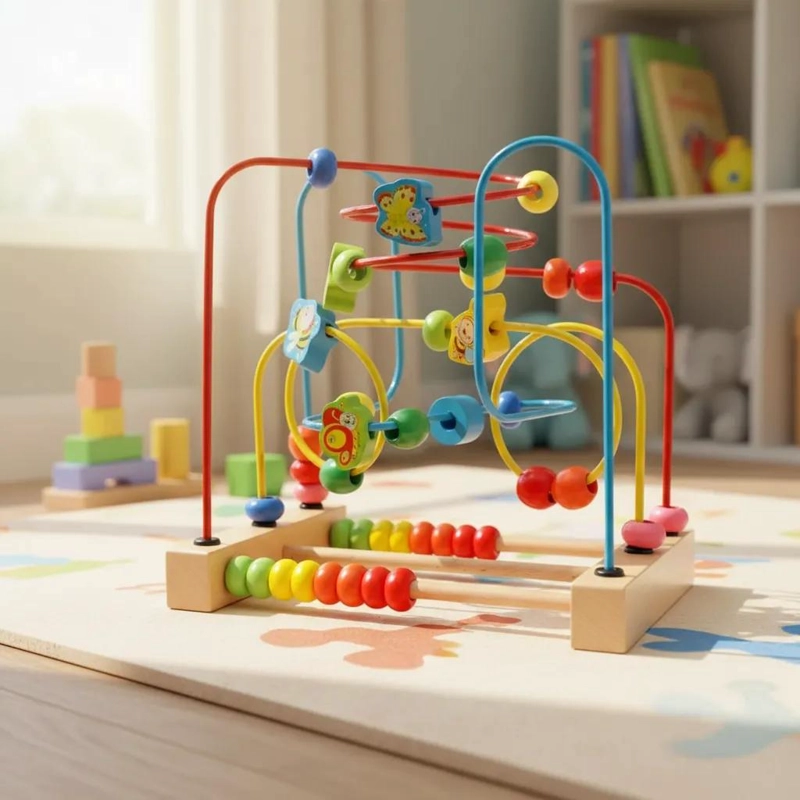 ABACO DE MADERA EDUCATIVO PARA NIÑOS Y BEBE S - 1