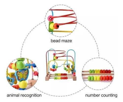 ABACO DE MADERA EDUCATIVO PARA NIÑOS Y BEBE S - 5
