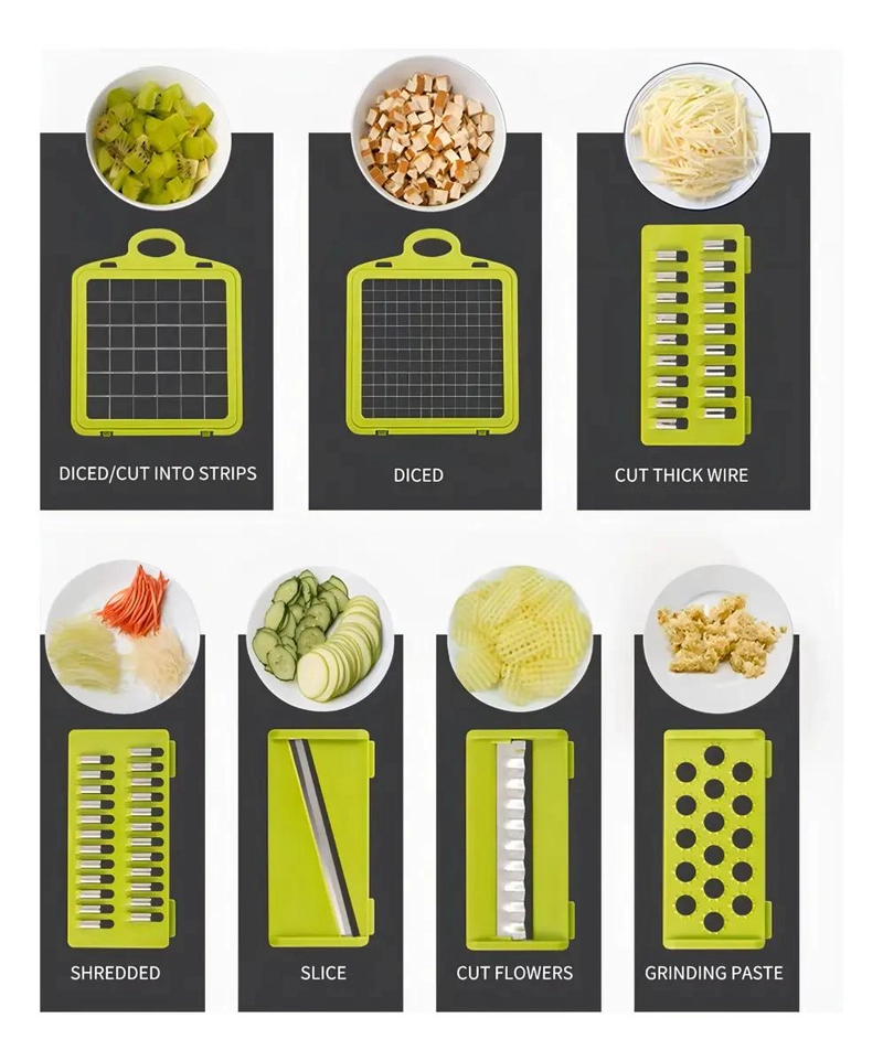MANDOLINA MULTIFUNCIONAL 14 EN 1 PARA CORTAR Y RALLAR VERDURAS Y FRUTAS - 4