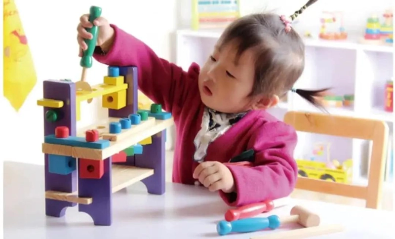 BANCO DE HERRAMIENTAS DE MADERA PARA NIÑOS DIDACTICO - 3