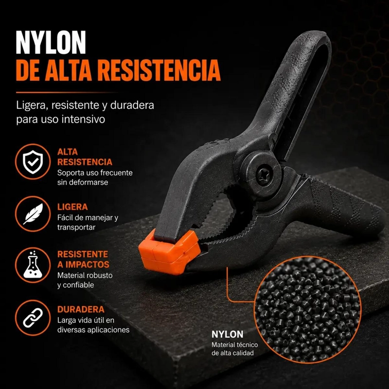 PRENSA DE RESORTE FIJACION RAPIDA 4 PULGADAS PACK DE 4 UNIDADES - 3