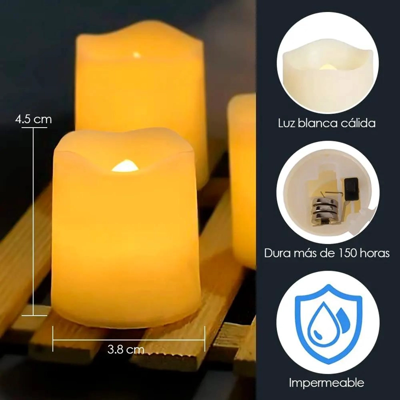 24 VELAS LED SIN LLAMA PARA DECORACION Y CELEBRACIONES - 4