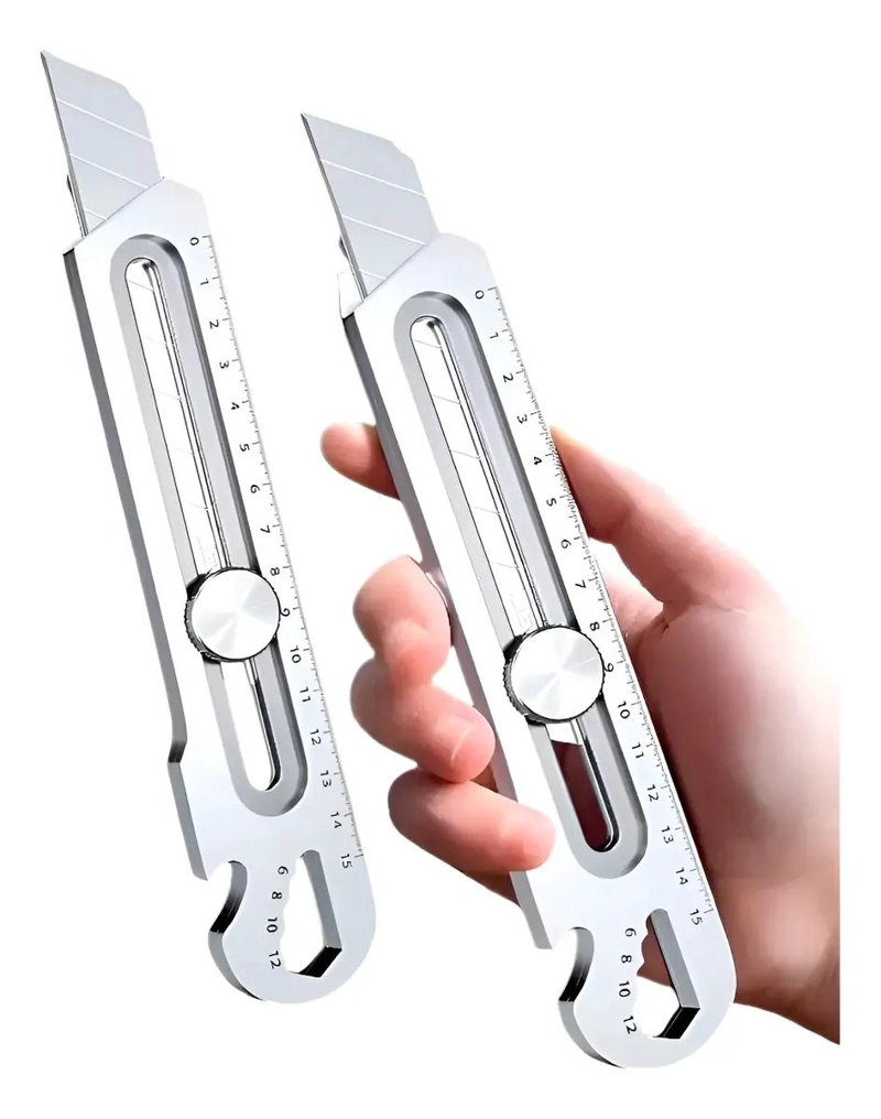 CUTTER MULTIFUNCIONAL DE METAL PLATEADO - 1